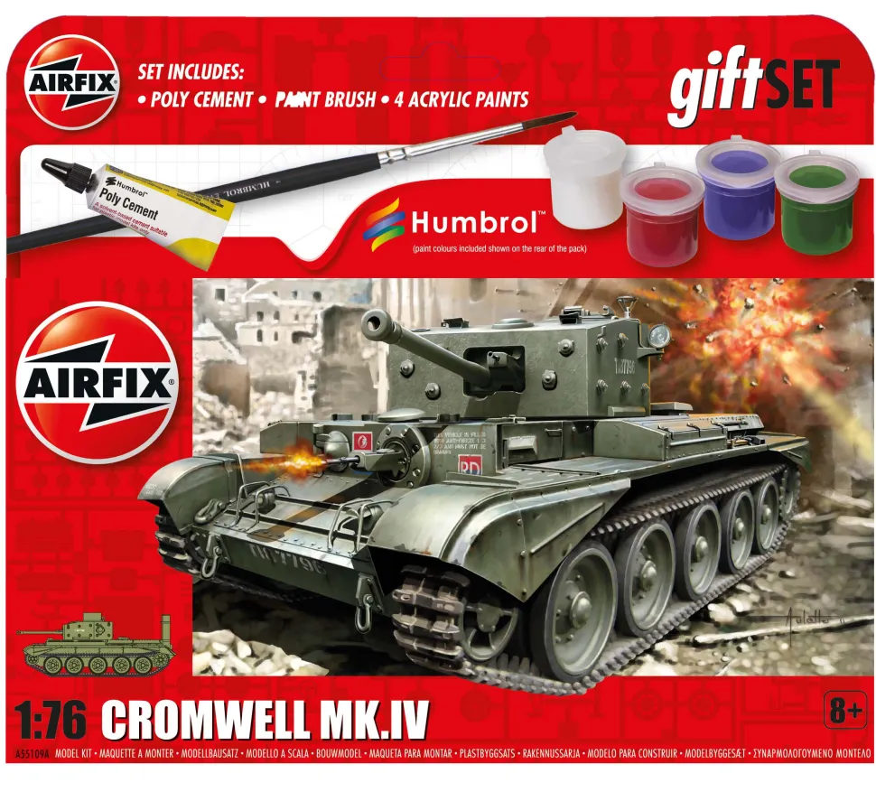Airfix 1:76 Cromwell Mk.Iv Tank Small Model Starter Set New