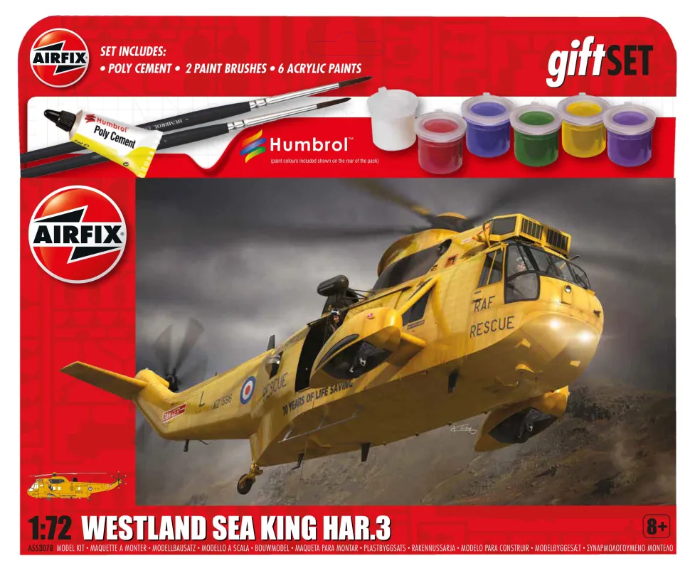 Airfix 1:72 Westland Sea King Har.3 Large Model Starter Set New