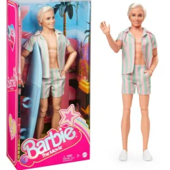 Barbie The Movie Ken Doll In Pastel Striped Beach Matching Set Hot
