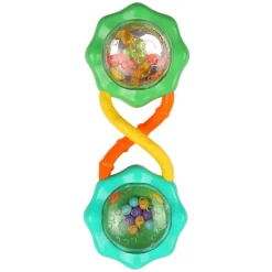 Bright Starts Rattle & Shake Barbell Toy - Green Hot