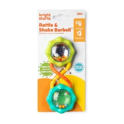 Bright Starts Rattle & Shake Barbell Toy - Green Hot