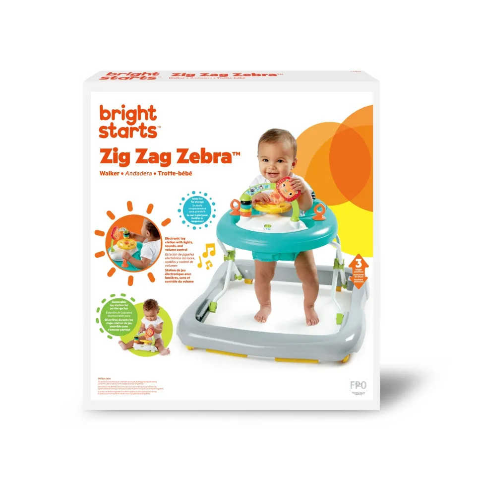 Bright Starts Zig Zag Zebra Walker Hot