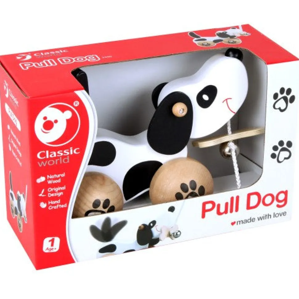 Classic World Wooden Pull Dog New