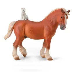 CollectA Draft Horse With Cat (Grey) New