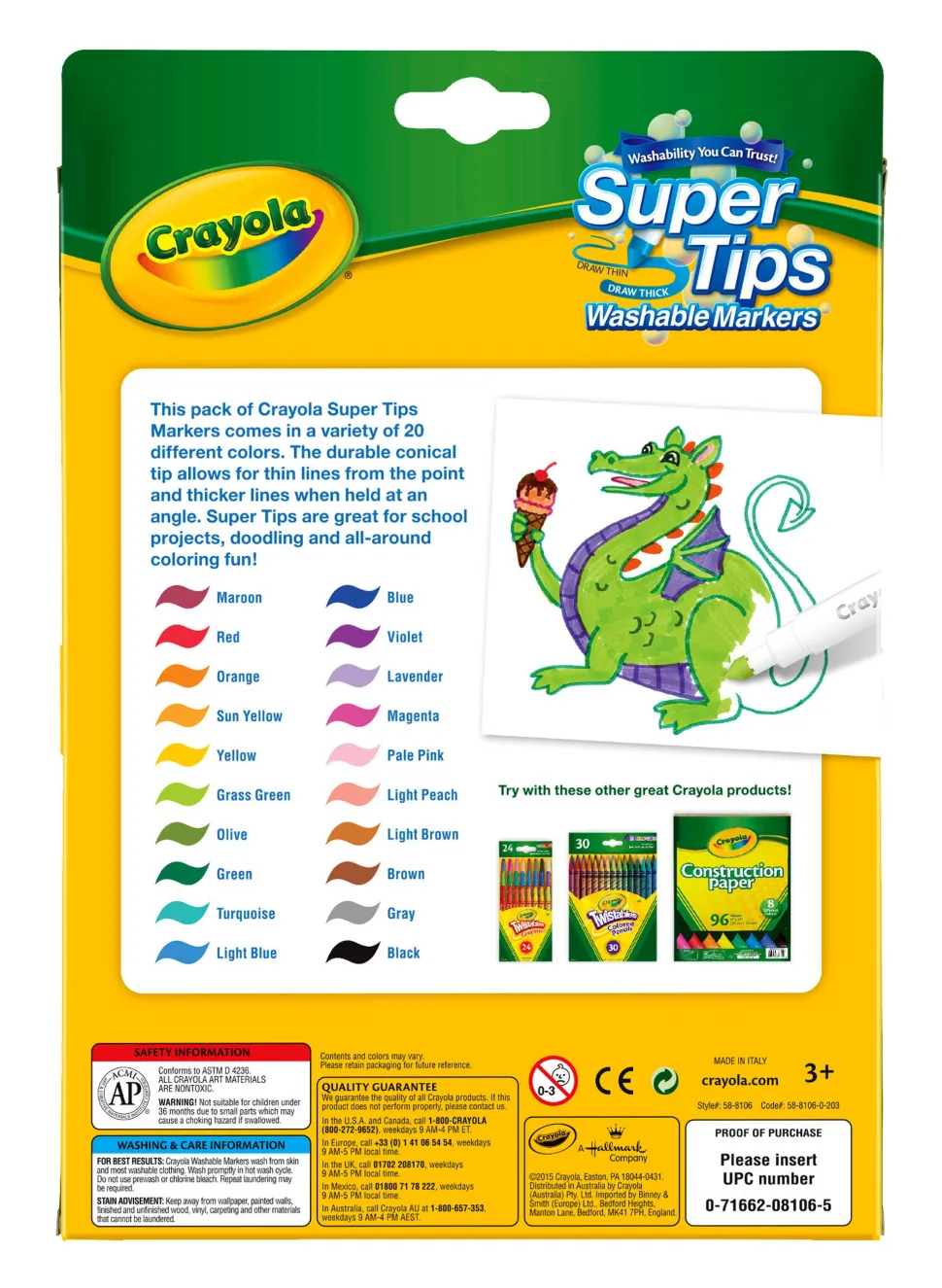 Crayola Super Tip Markers 20 Pack Online