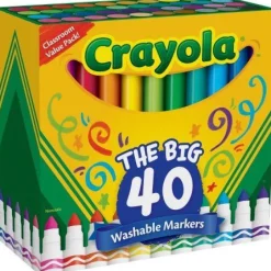 Crayola Ultra-Clean Broadline Washable Markers The Big 40 Pack Sale