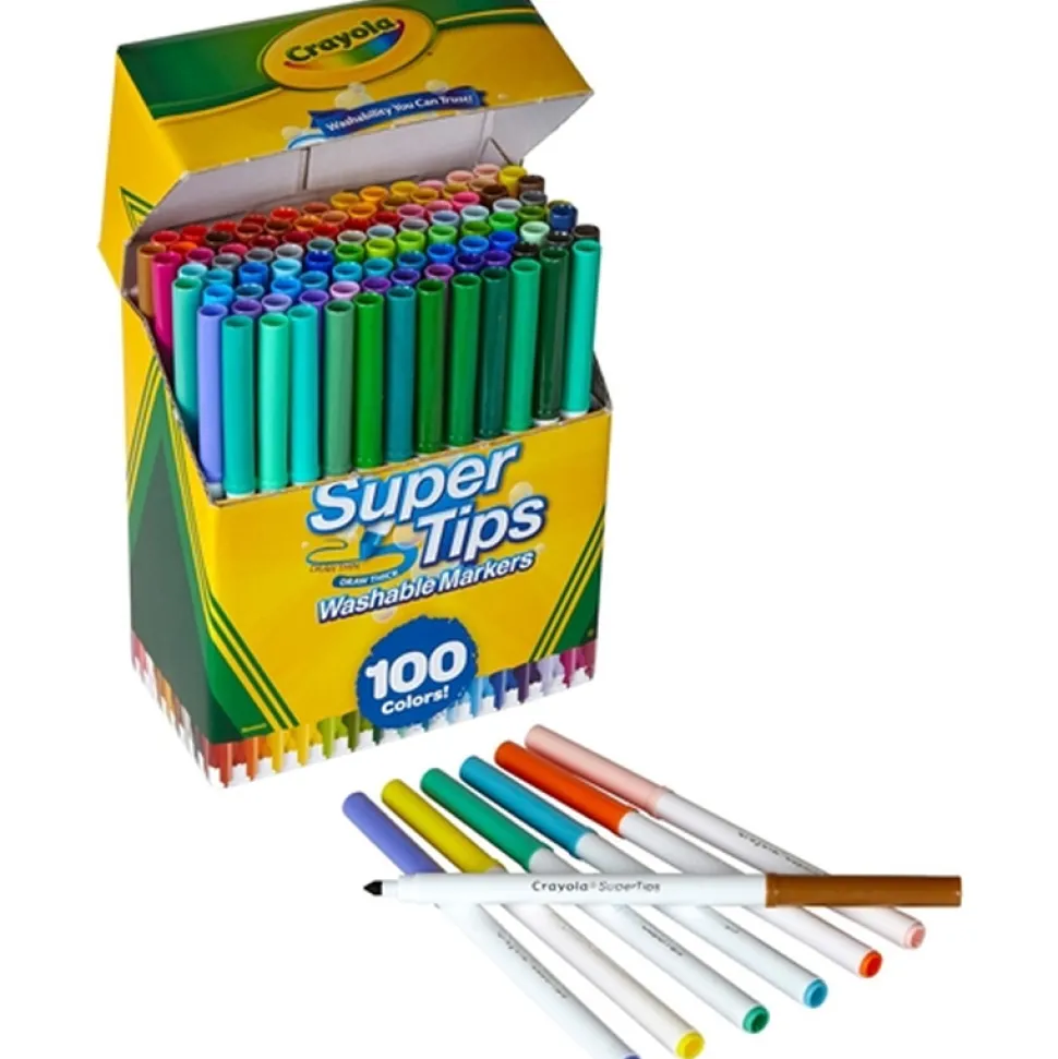 Crayola Washable Super Tip Markers 100 Pack Store