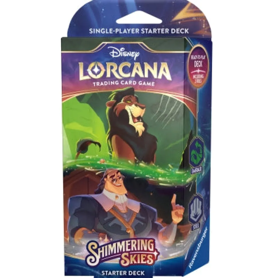 Lorcana Disney TCG S5 Shimmering Skies Starter Deck – Emerald & Steel Outlet
