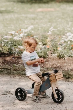 Kinderfeets Tiny Tot Plus Wooden Trike Slate Blue New