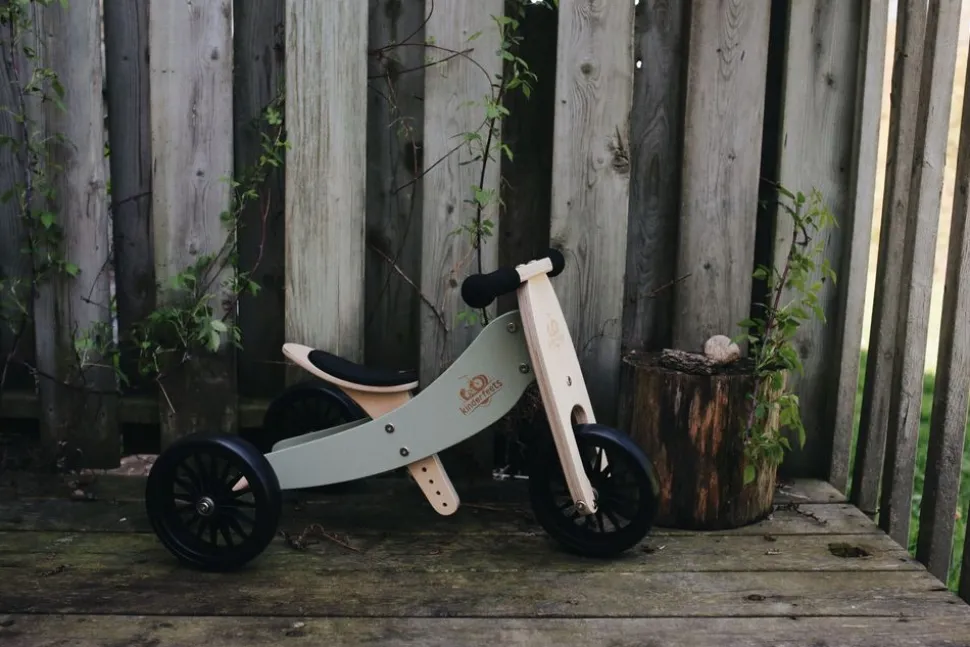 Kinderfeets Tiny Tot Plus Wooden Trike Silver Sage Discount