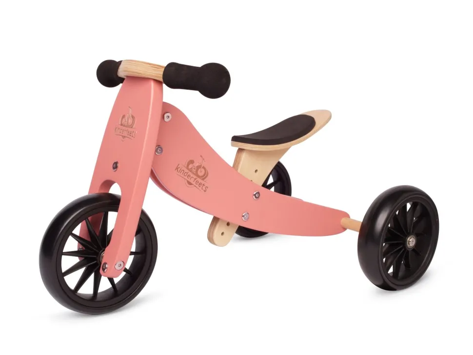 Kinderfeets Tiny Tot Wooden Trike Coral Discount