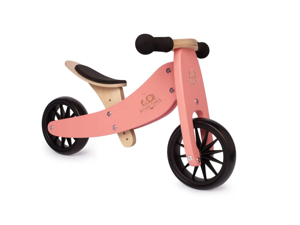 Kinderfeets Tiny Tot Wooden Trike Coral Discount