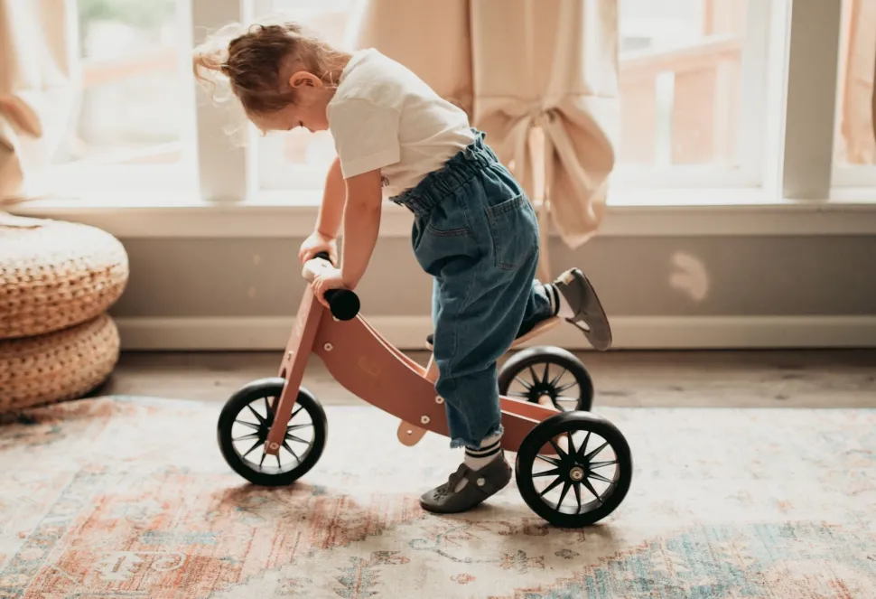 Kinderfeets Tiny Tot Wooden Trike Coral Discount