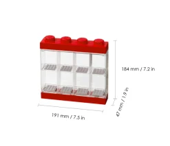 LEGO 8 Window Minifigure Display Case Red Clearance