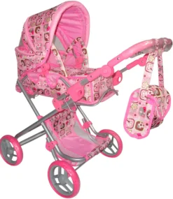 Playworld Pink Dolls Pram Large Discount