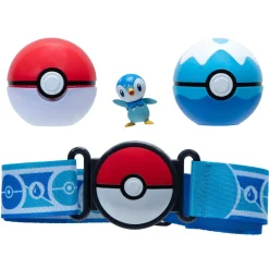 Pokemon Clip N Go Poke Ball Belt Set - Poke Ball & Dive Ball With Piplup Flash Sale