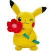 Pokemon 20cm Valentines Plush Pikachu With Red Flower Accessory Hot