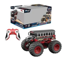 Toyworld NZ Racing Rally 1:18 Remote Control Bigfoot With Lights & Sounds Black Bus Clearance