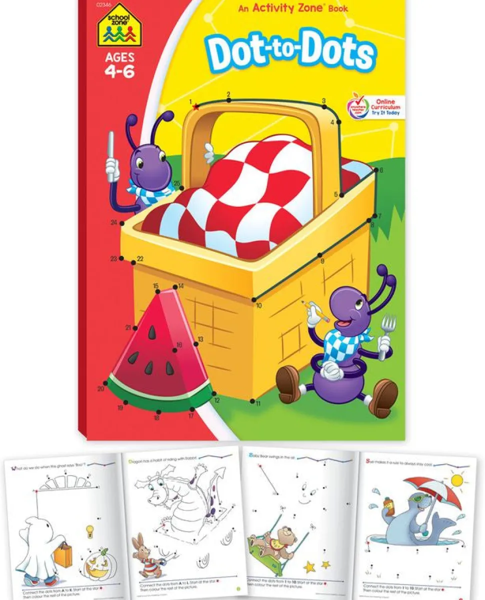 School Zone Activity Zone Dot-To-Dots Workbook Cheap