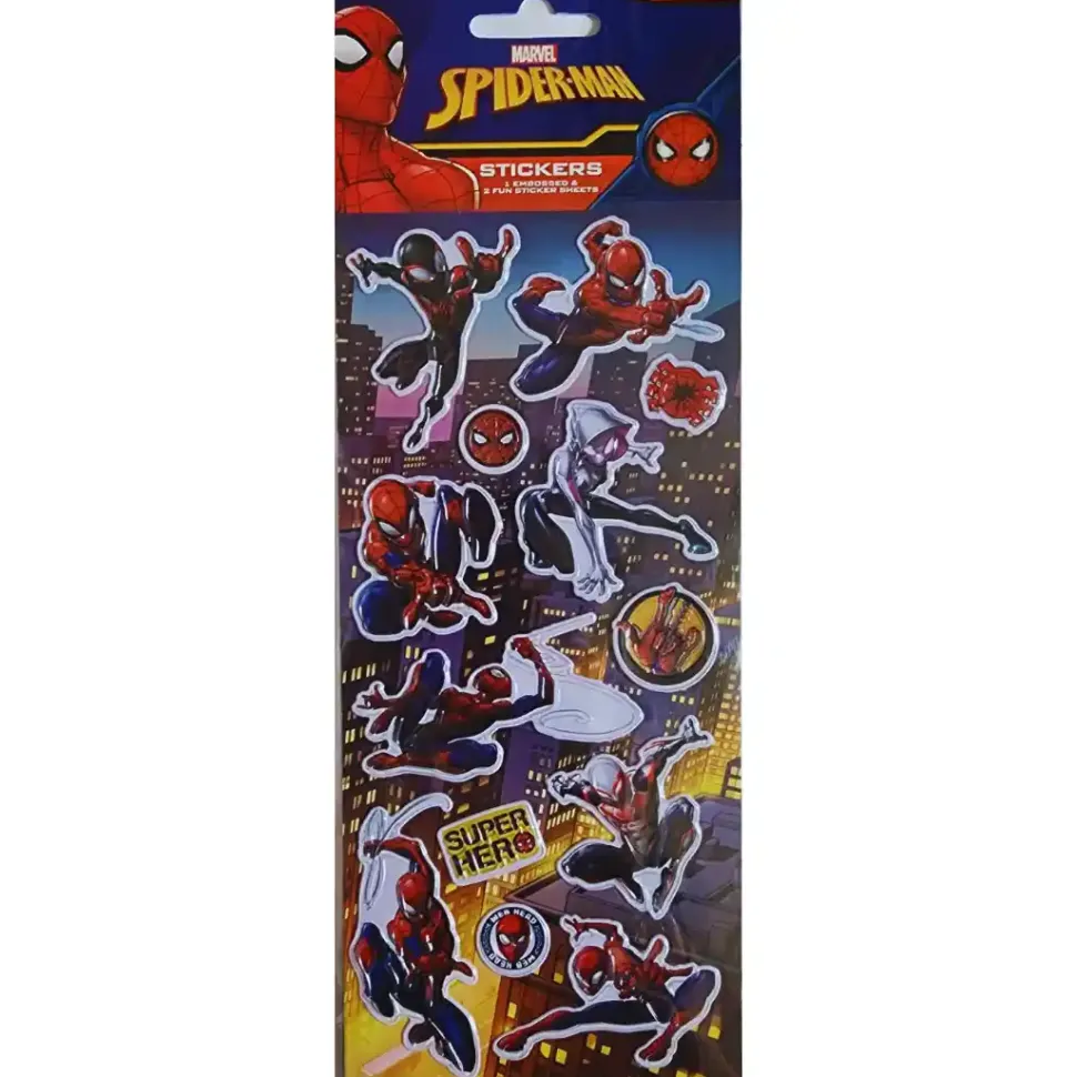 Spider-Man Spiderman Stickers 3 Pack - Embossed Sale