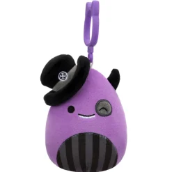 Squishmallows Season Halloween 3.5 Inch Plush Clip-On Earworm Winking Purple Monster With Top Hat Hot