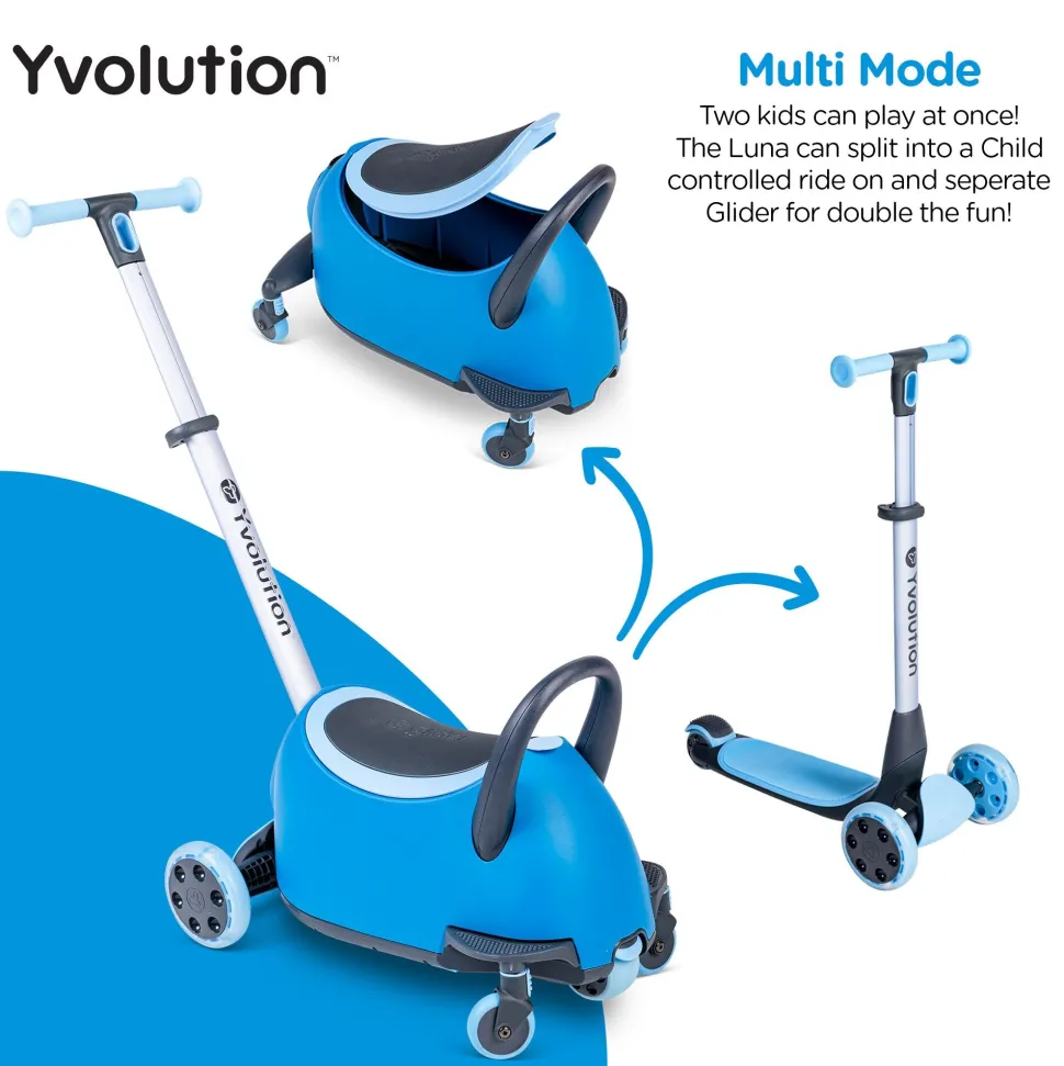 Yvolution Y Glider Luna 5In1 Kids Scooter Blue Best
