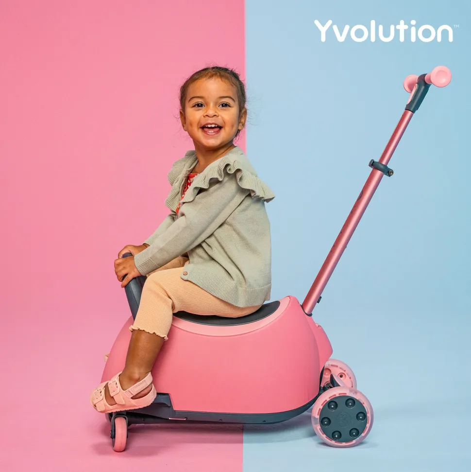 Yvolution Y Glider Luna 5In1 Kids Scooter Pink Clearance