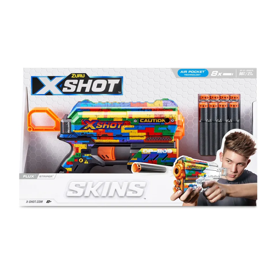 Zuru X-Shot ZURU X Shot Skins Menace Dart Blaster Striper Store